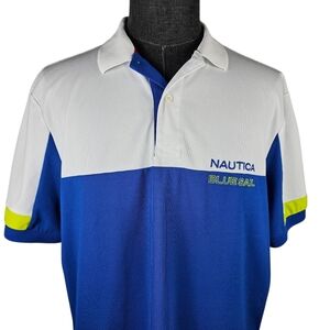 Nautica Blue Sailtech Men's Polo Casual Sport Size XL
